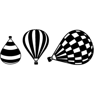 Samunshi® Heißluftballon Wandtattoo Ballon 3er Set 25 x 9,4cm schwarz