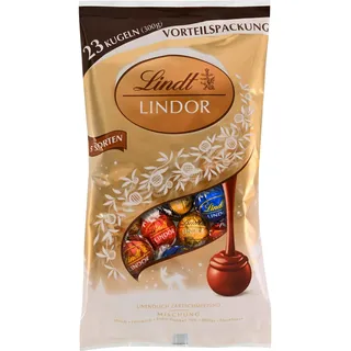 Lindt Schokolade | LINDOR Kugeln Mischung, 300g Beutel, Weihnachten | Weihnachtsschokolade, ca. 24 Kugeln in 5 Sorten, Vollmilch Schokolade, 70%, Weiß, Haselnuss, 60%, zartschmelzend, zum Teilen