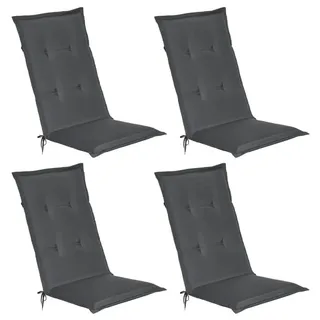 Beautissu Hochlehner Auflage 120 x 50 x 6 cm grau 4-tlg.