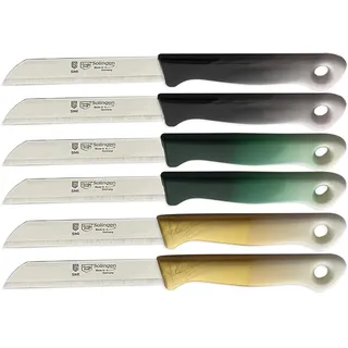 SMI 6 Stück Solingen Messer Set – Gemüsemesser, Schälmesser & Obstmesser mit Wellenschliff, Kleine kneipchen messer & Allzweckmesser, Küchenmesser Made in Germany