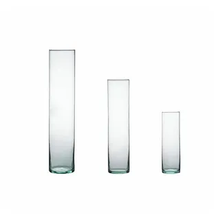 Ecoglassworks Dekovase Glasvasen-Set Zylinder 3-tlg. weiß