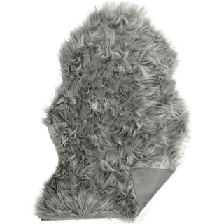 CelinaTex Furry Läufer XXL 70 x 110 cm grau Hochflor Bettvorleger Schaffell-Imitat Kunstfell Flurteppich Teppichläufer