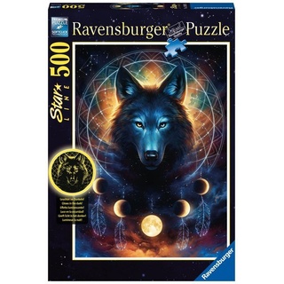 Ravensburger Verlag - Puzzle LEUCHTENDER WOLF – GLOWS IN THE DARK 500-teilig