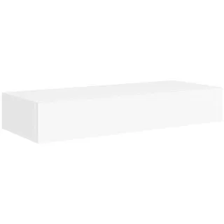 vidaXL Regal Wandregal mit Schublade Weiß 60x23,5x10 cm MDF, 1-tlg. weiß 23.5 cm x 10 cm x 60 cm