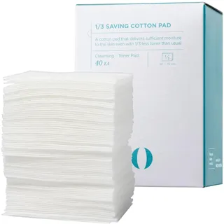 ILSO 1/3 Saving Cotton Pad, DIY Toner Pad for Sebum Softener, 40 Sheets | Dünnes Schicht-Design, dient auch als DIY-Blattmaske, 50 x 70 mm Größe, koreanische Hautpflege, spart 1/3 mehr Produkt