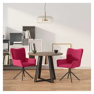 vidaXL Esszimmerstuhl drehbar Samt rot 2er Set