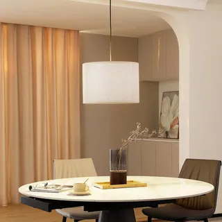Hängelampe Soula Lindby, dimmbar, creme / amber, für Wohn- / Esszimmer, Kunststoff, Landhaus / Rustikal, Pendelleuchte - 40 cm - 40 cm - 20 cm