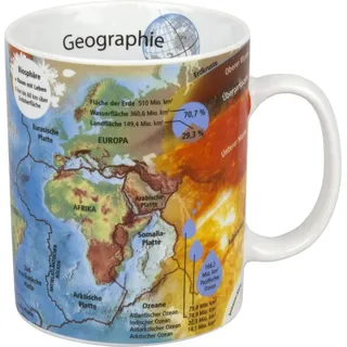 Könitz Porzellan Wissensbecher Geographie Tasse Tee Kaffee 400ml