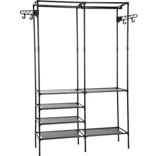 Storage Solutions Garderobenständer 108 x 36 x 170 cm Schwarz