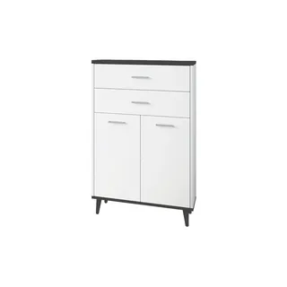 VCM Highboard 60 x 97 x 28 cm Grau / Weiß