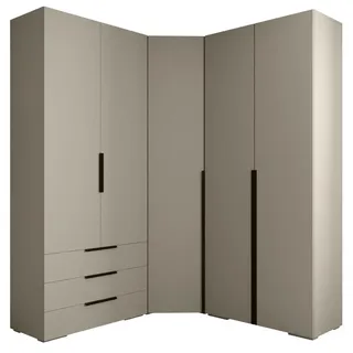 ABIKS MÖBEL Kompaktgarderobe INOVA 1 SATZ 1 Möbelset, Garderobe mit Kleiderstange und Regalen schwarz