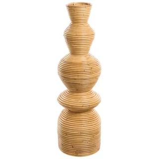 BELIANI Vase Naturfarben Rattan Geflochten 70 cm Hoch Handgefertigt Einfarbig Schmaler Hals Boho Design Dekovase Dekorative Rattanvase Bodenvase - Beige