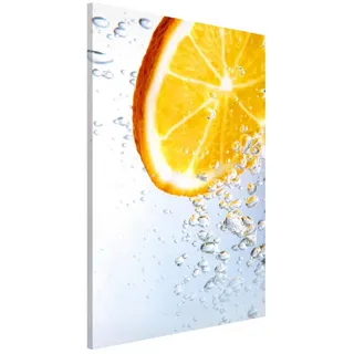 Bilderdepot24 Magnettafel Küche deko Splash Orange, (1-tlg., Magnetboard Pinnwand für die Wand - metallische Tafel für Magnete), Magnetwand groß mit Motiv modern Memoboard magnetisch Hochformat orange 40 cm x 60 cm