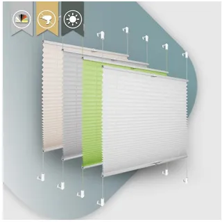 FELIXLEO Dachfensterplissee Buseu Plissee 70x100cm Klemmfix Ohne Bohren Weiß Sichtschutz Rollo.