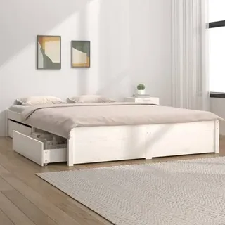 vidaXL Bett mit Schubladen Weiß 120x200 cm