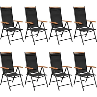 vidaXL Polyrattan Garten-Essgruppe 9-tlg. schwarz 3070630
