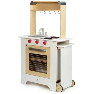 Hape All in One Küche Kinderküche Spielküche Kochen Holz Spielzeug Koch Tafel, E3126, Weiß, one size