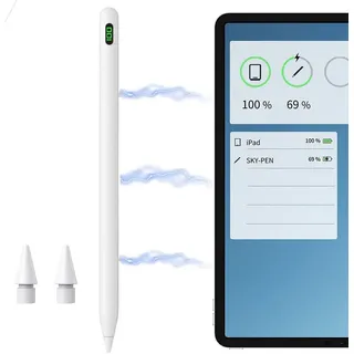 HOUROC Eingabestift Stylus Stift für iPad 2018-2023,für Apple iPad Magnetischer Stylus Pen (Stylus Stift für iPad 2018-2022,mit Magnetische Kabellose Ladefunktion« (Neigungserkennung und Palm Rejectio,Wireless Charging Funktion,Stylus Pen für iPad Pro 12.9(3/4/5),iPad Pro 11(1/2/3),iPad Air 5/4th,iPad Mini 6) kompatibel mit iPad Pro/iPad Air, Bluetooth Eingabestifte weiß
