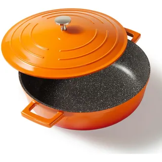 Stoneline Bräter, Rot, Metall, 28x8x28 cm, Kochen, Töpfe, Bräter