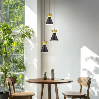 Helestra LUK 3-flg. LED 66 cm schwarz matt/gold matt