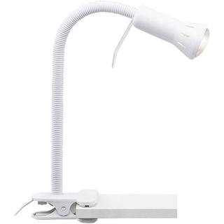 Brilliant dekorative Klemmleuchte - praktische Klammerlampe mit Flexarm ideal als Arbeits- oder Leselicht mit Schalter - Metall/Kunststoff Weiß - 52cm Höhe