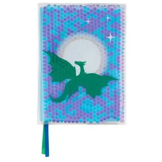 Liniertes Notizbuch mit Wasserperlen, Drache