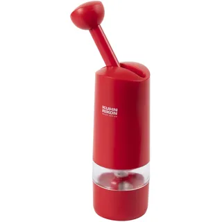 Kuhn Rikon RATCHET Gewürzmühle rot, Mühle mit ergonomischem Komforthebel, einstellbarer Mahlgrad von fein bis grob