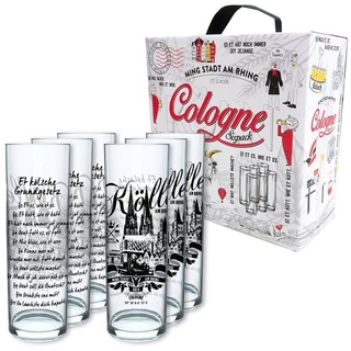 3forCologne Bierglas »3forCologne Kölschglas 6er Pack je 0,2ml Kölsche Grundgesetz & Ming Stadt Biergläser, Kölner-Stangen, Trinkgläser«