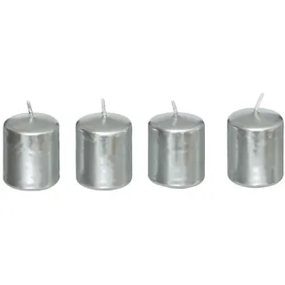 Atmosphera Créateur d'intérieur Kerzen Satin 4 x 4,5 cm 4 St. silber