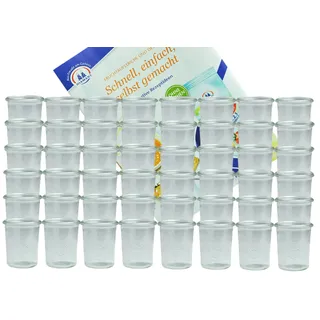 Mambocat 48er Set Weck Gläser 160 ml Sturzgläser incl. Diamant-Zucker Gelierzauber Rezeptheft