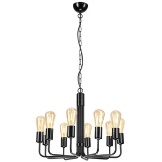Hängeleuchte Tiffany, Schwarz Hochglanz, Metall, 54x98x98 cm, Made in Europe, Europäischer Sicherheitsstandard, beliebig kürzbar, Lampen & Leuchten, Innenbeleuchtung, Hängelampen, Pendelleuchten