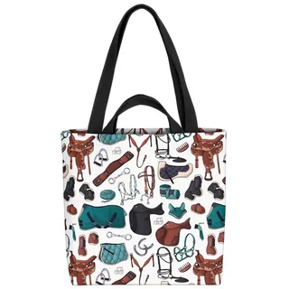 VOID Henkeltasche (1-tlg), Reiten Sattel Zubehör Pferde Sport Reitsport Stiefel Zaumzeug Züchten bunt