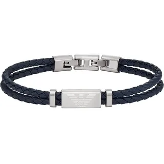 Emporio Armani Modisches Lederarmband blau EGS2995040 Größe 99