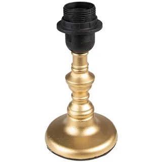 6LMP281 GO Lampenfuß Stehlampe 10x20cm Gold Vintage Holz rund Lampensockel