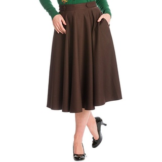 Banned A-Linien-Rock Di Di Plain Braun Retro Vintage Swing Skirt braun