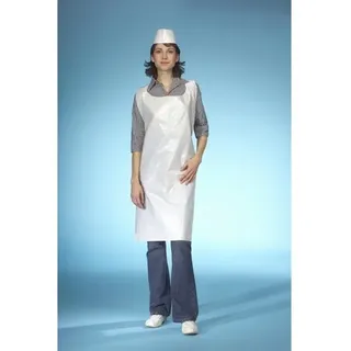 Papstar 250 Einwegschürzen Latz-Schürzen, LDPE 110 cm x 75 cm weiss extra stark