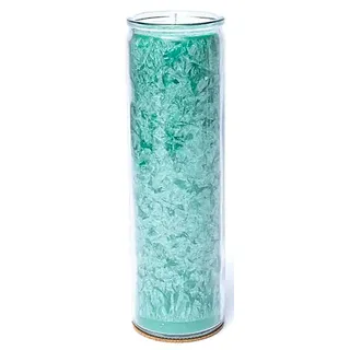 Asmondia Kerze im großen Glas - grün - ohne Duft - grüne Glaskerze - Höhe ca. 20,5 cm