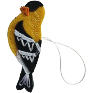 kesurpae Klassische Filz Vogel Ornament Weihnachtsbaum Hängen Und Urlaub Feier Weihnachten Ornament Festival Dekoration Feier, Gelb Schwarz, 8.5 x 4 cm