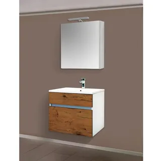 Sanotechnik Badmöbel-Set 60 cm Stella 3-teilg Eiche-Weiß