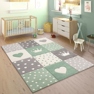 Kinderteppich PACO HOME "Cosmo 339" Teppiche Gr. B/L: 200 cm x 290 cm, 16 mm, 1 St., grün Kinder Kinderzimmerteppiche
