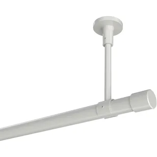 INTERDECO Gardinenstange 20 mm, moderne Vorhangstange aus Metall, Weiß, ohne Gardinenringe, zur Deckenmontage, Typ 10193133, 160 cm
