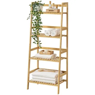 [en.casa] Bambus Leiterregal 48 x 32 x 123 cm Beige