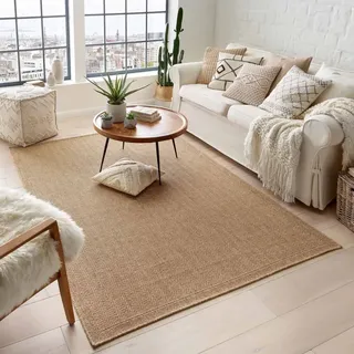 Outdoor & Indoor Teppich wetterfest Borneo Sisal-Jute-Optik naturfarben natur Fischgrät 140x200 cm