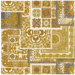 Profhome Barock Tapete Design schimmernd 0,70 m x 10,05 m 7,035 m2 Gold/Grau/ Silber 370484-GU