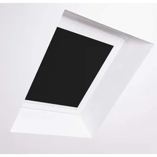 Bloc Dachfensterrollo 5 (78/98) für Fakro Dachfenster, schwarz verdunkelnd, weißer Aluminiumrahmen