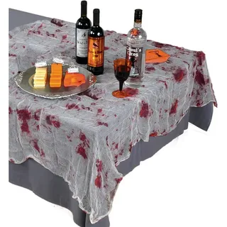 Amscan 579490 - Tischdecke Papier blutig, Größe 152,4 x 213,3 cm, Deko, Tuch, Tischläufer, Halloween, Horror-Party, Mottoparty