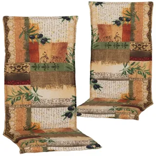 NYVI Hochlehnerauflage Hochlehner Auflagen Rio 2er Set - Stuhlauflage für Gartenstühle, (2 St), Sitzauflage, Pflegeleicht, Robust, Bequem bunt
