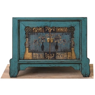 OPIUM OUTLET Möbel Kommode Schrank Sideboard "Oceanflowers" 34740-5 blau asiatisch chinesisch orientalisch