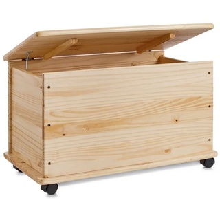 HTI-Living Aufbewahrungsbox Spielzeugkiste mit Rollen Kiefer, Deckelkiste Holzkiste Allzweckkiste beige