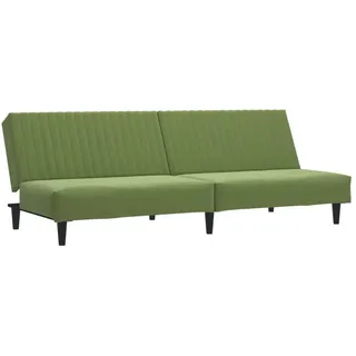 vidaXL Schlafcouch Samt 2-Sitzer Hellgrün